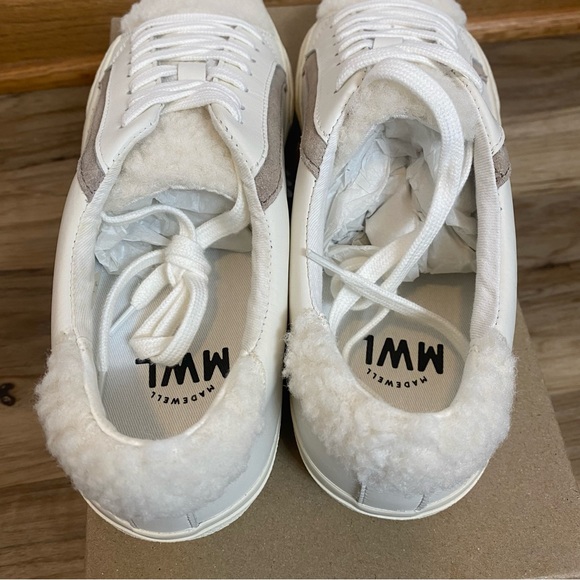NIB NWT Madewell leather and sherpa sneakers - Picture 5 of 8